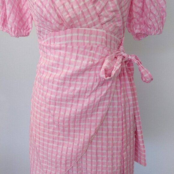 Princess Polly Zoe Jane Mini Dress Size 2 NWT Pink White Gingham Puff Sleeve - Picture 5 of 12